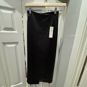 Bardot Satin Black Wrap Around Skirt